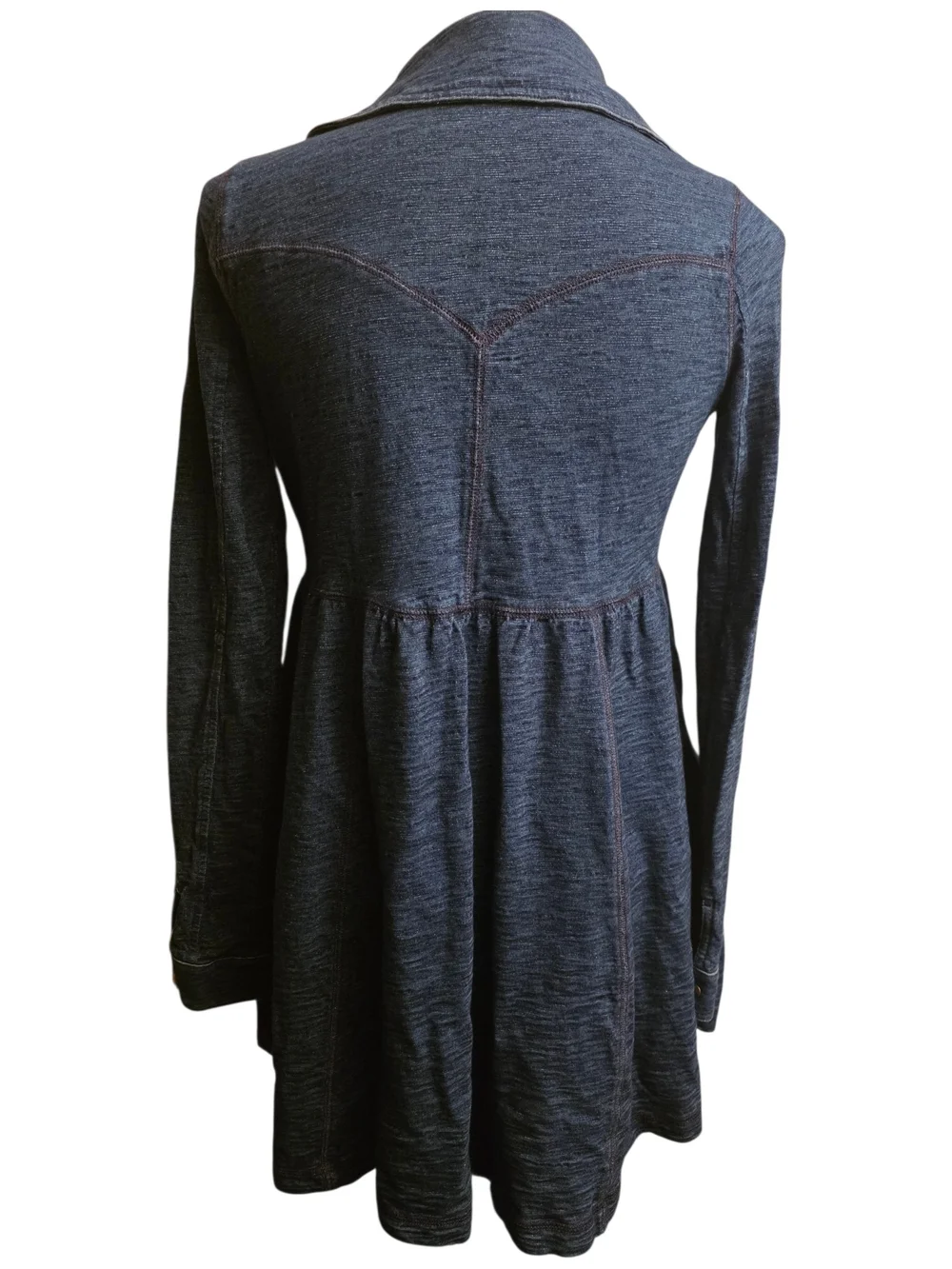 Free People Indigo Knit Babydoll Shirtdress XSMALL EUC
